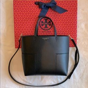 Tory Burch black Leather tote dust bag & Bag used